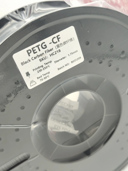 PETG Carbon Fiber 15% филамент KINGROON 1.75 мм, 1 кг., Черный