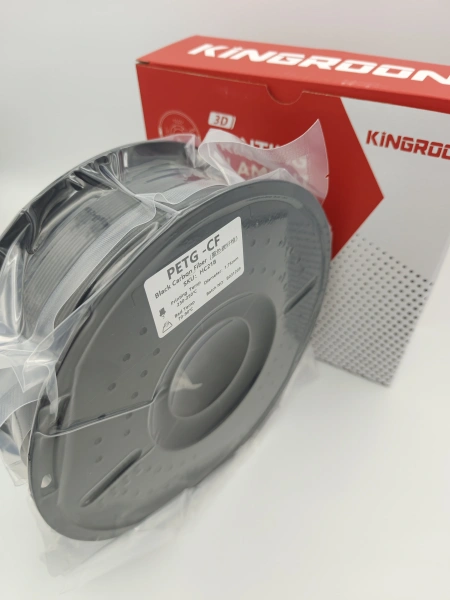 PETG Carbon Fiber 15% филамент KINGROON 1.75 мм, 1 кг., Черный