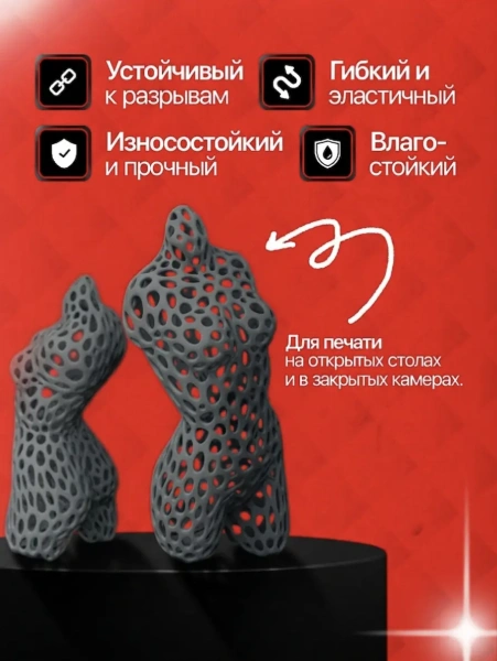 TPU 95A филамент KINGROON 1.75 мм, 1 кг., Серый
