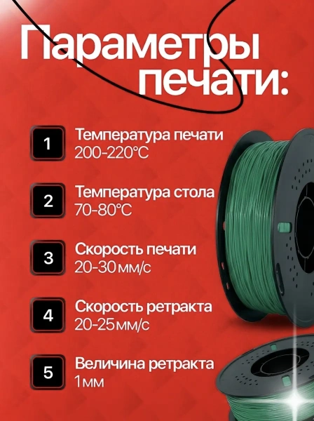 TPU 95A филамент KINGROON 1.75 мм, 1 кг., Зеленый
