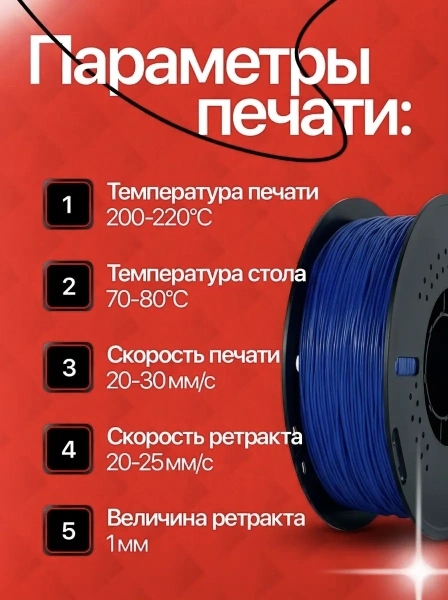 TPU 95A филамент KINGROON 1.75 мм, 1 кг., Синий